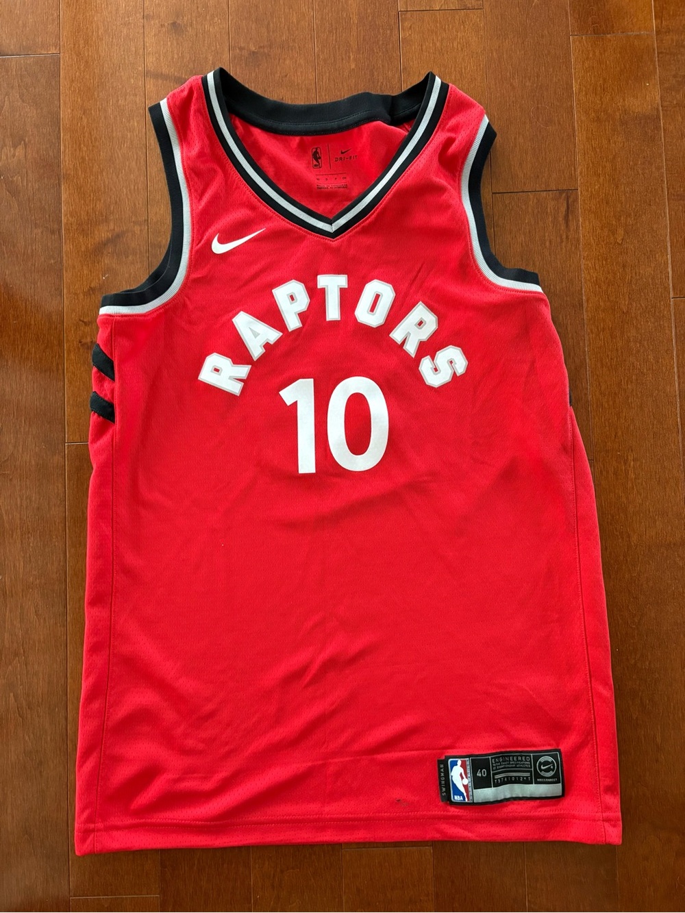 Nike Red Raptors #10 Kids Basketball Jersey with Black Trim